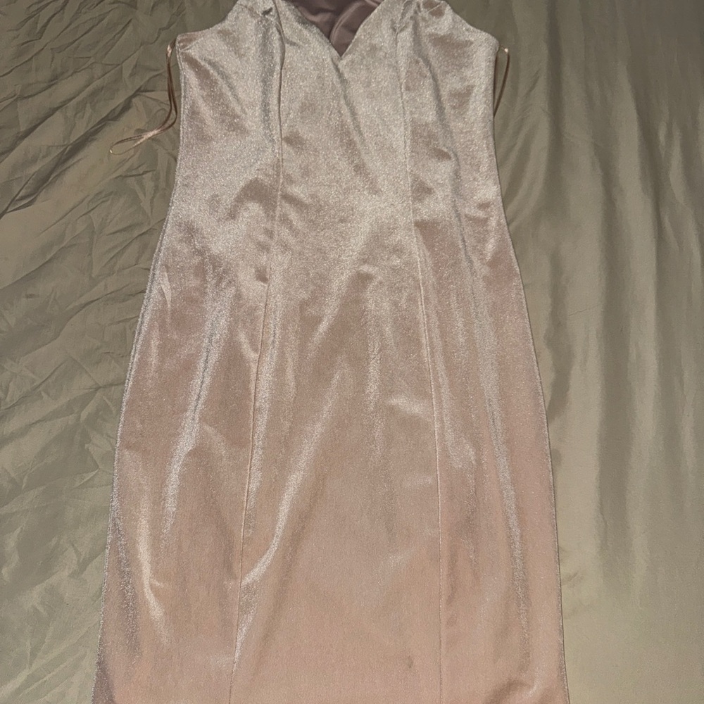 Guess Shimmering Cream Mini Dress